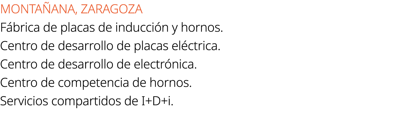 MONTA ANA, ZARAGOZA F brica de placas de inducci n y hornos. Centro de desarrollo de placas el ctrica. Centro de desa...