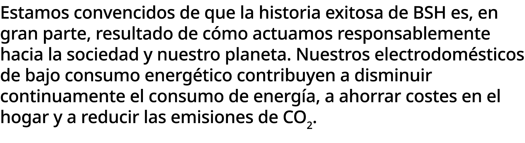 Estamos convencidos de que la historia exitosa de BSH es, en gran parte, resultado de c mo actuamos responsablemente ...