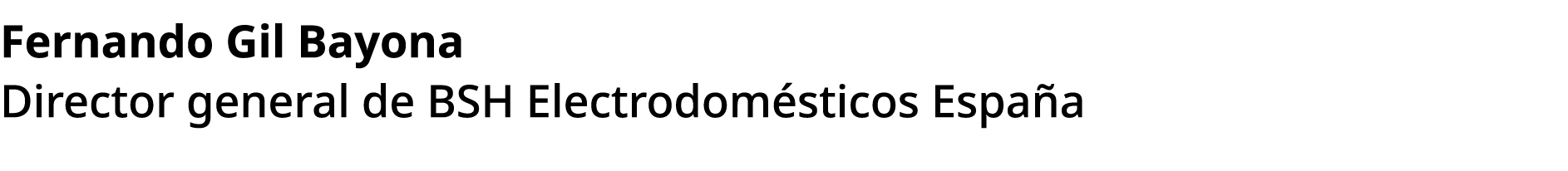 Fernando Gil Bayona Director general de BSH Electrodom sticos Espa a 