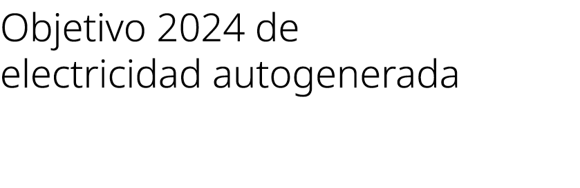 Objetivo 2024 de electricidad autogenerada